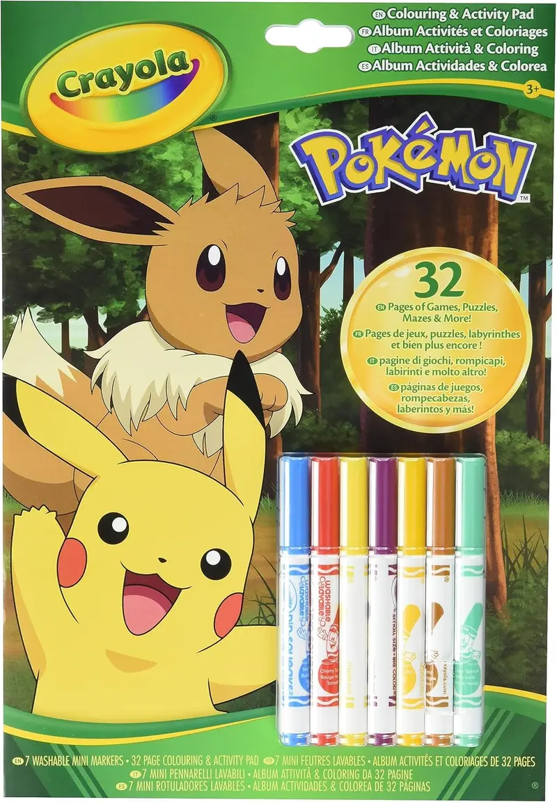 04-2746 Crayola Album Attività & Colorare Pokémon con Pennarelli Lavabili