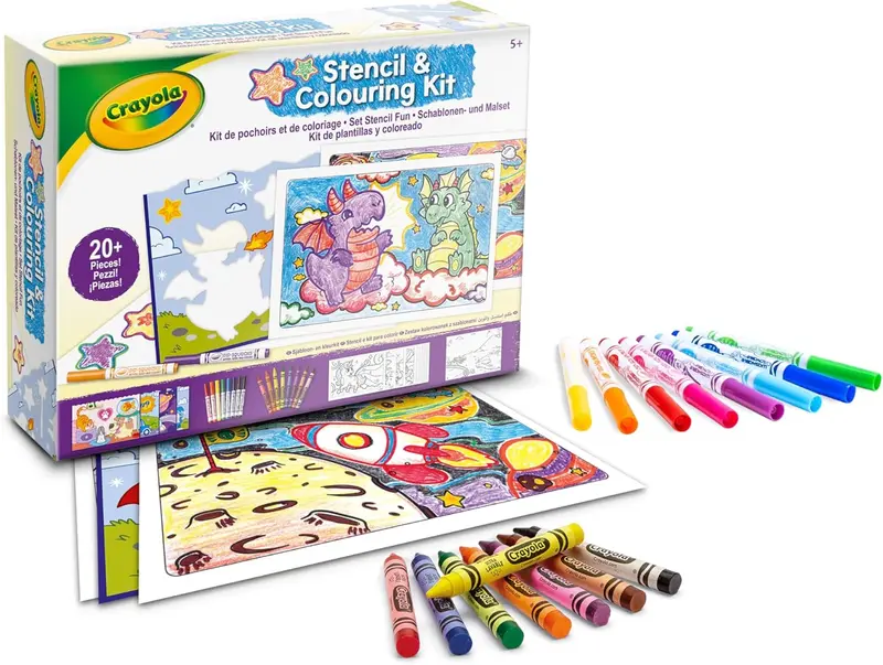 04-2952 CRAYOLA - Set di stencil divertente, 04-2952, multicolore