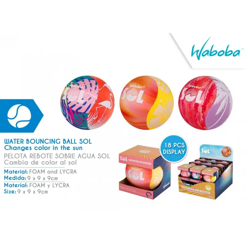 1 Pallina Rimbalzante sull'acqua cambia colore Waboba