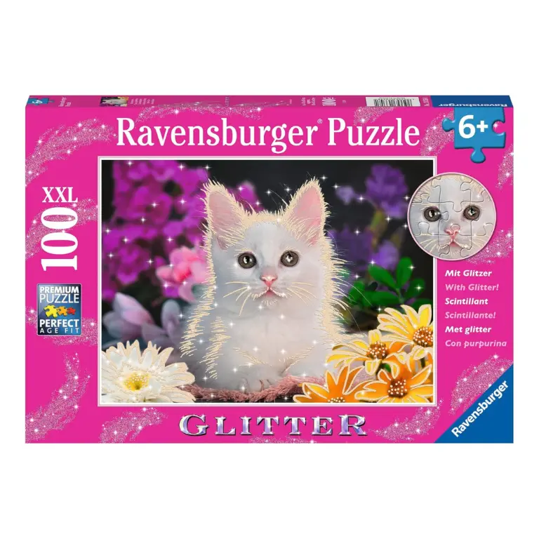 13358 Ravensburger - Gattino glitter - Puzzle XXL - 100 pezzi