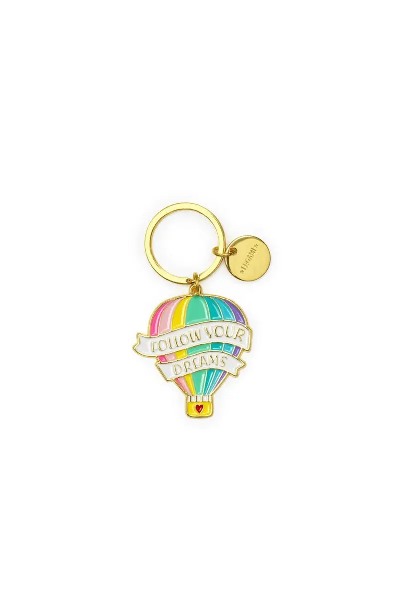 2PK Legami What a Key Ring Enamel Keyring Charm Bag Accessories Air Balloon