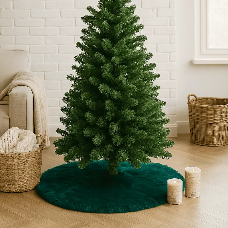 2S Tappeto Copribase Albero di Natale in Pelliccia Verde Ø 80 cm TREE-SKIR