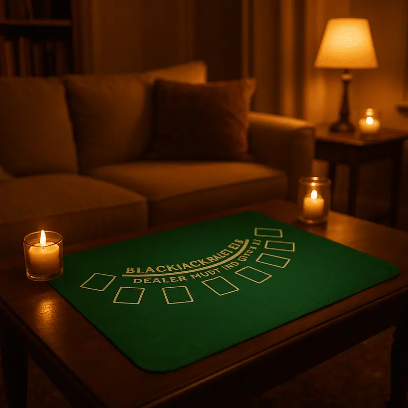 2S Tappeto da Tavolo verde Blackjack e Poker Professionale 60x90 cm