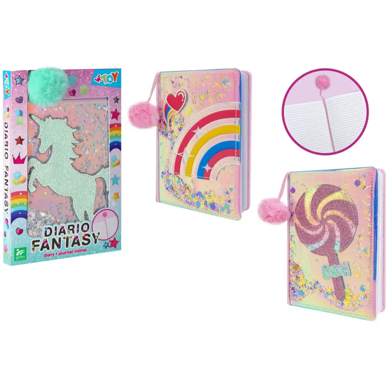 42360 WToy - Diario Fantasy con lustrini e pon pon