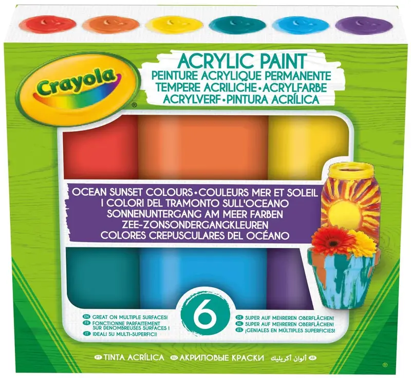 6 Tempere Acriliche - Colori Assortiti
