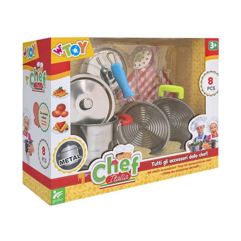 664172 Globo - WTOY - Pentole in metallo con 8 accessori cucina