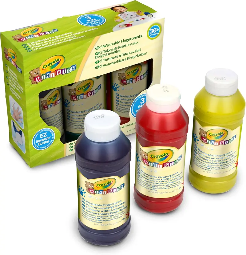 81-1539 CRAYOLA - Mini Kids, 3 Tempere a Dita Lavabili