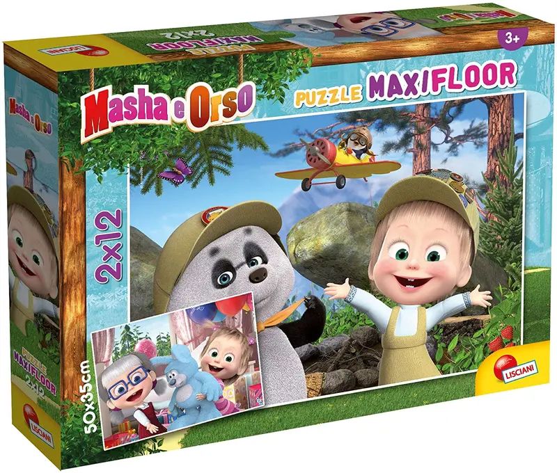 86122 - LISCIANI - MASHA PUZZLE MAXIFLOOR 2 X 12 - GIOCHIAMO ANCORA?