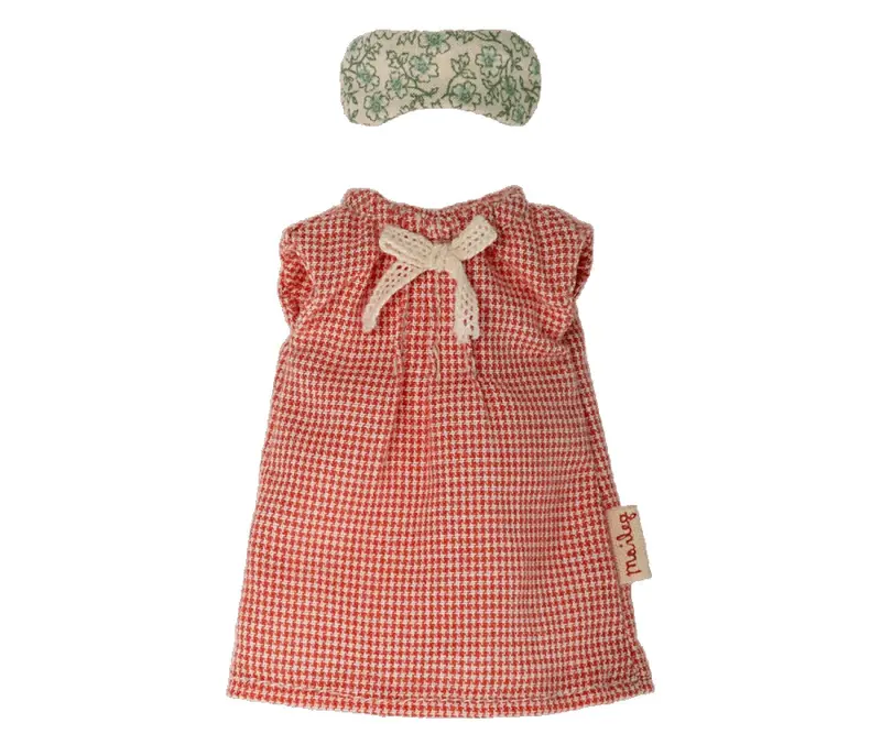 ABITI TOPO MUM, CAMICIA DA NOTTE ROSSO