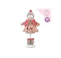 Abito Fiorato Rosa Antico e Cappello 40cM
