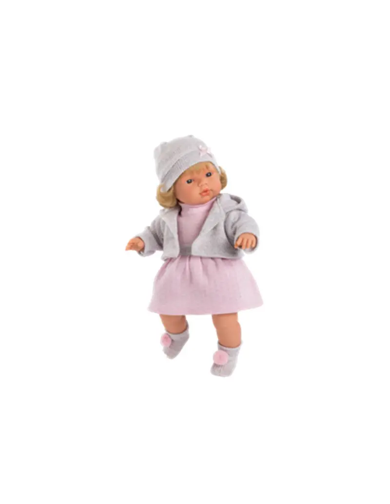 Abito Rosa con Giacca e Cappello Grigio 33cm