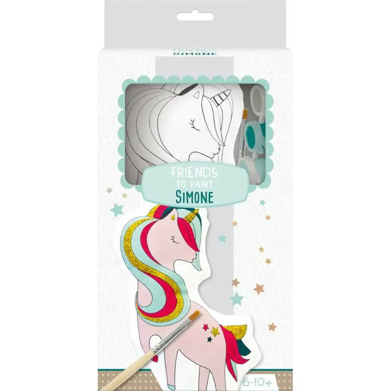 AC-DÉCO Simone La Licorna - Animali da Dipingere in Cotone Multicolore