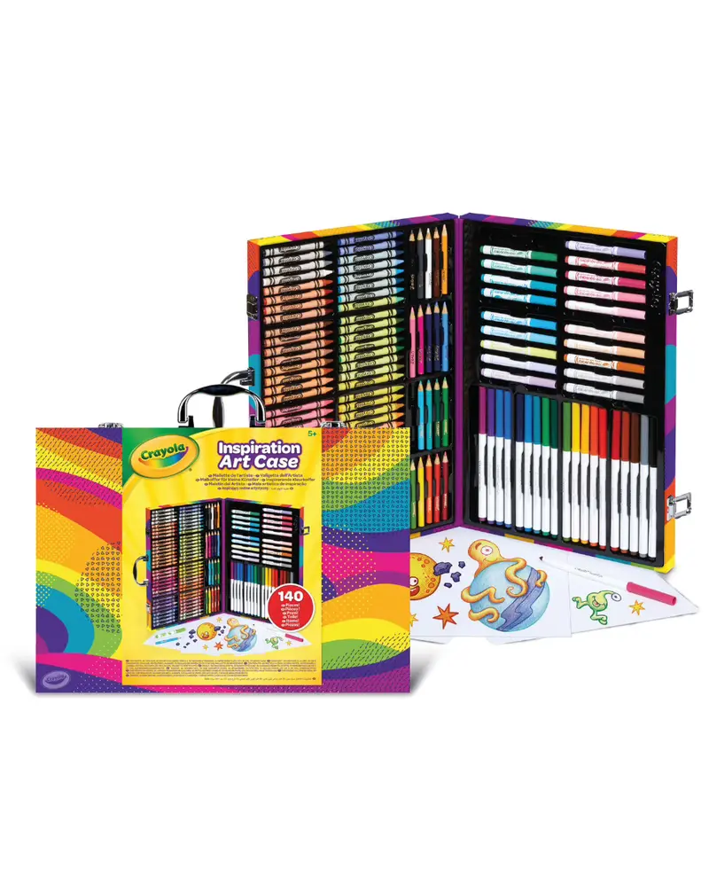 aligetta arcobaleno 140 pezzi con pennarelli pastelli e matite colorate - crayola