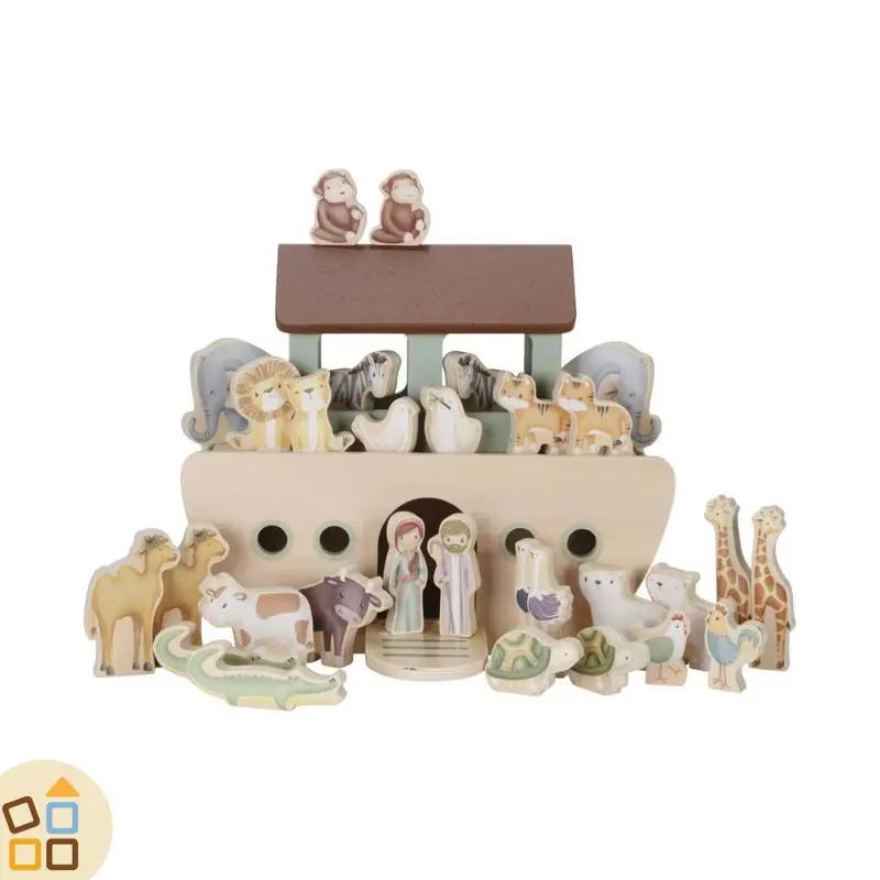 ARCA DI NOE' CON ANIMALI, PLAYSET IN LEGNO