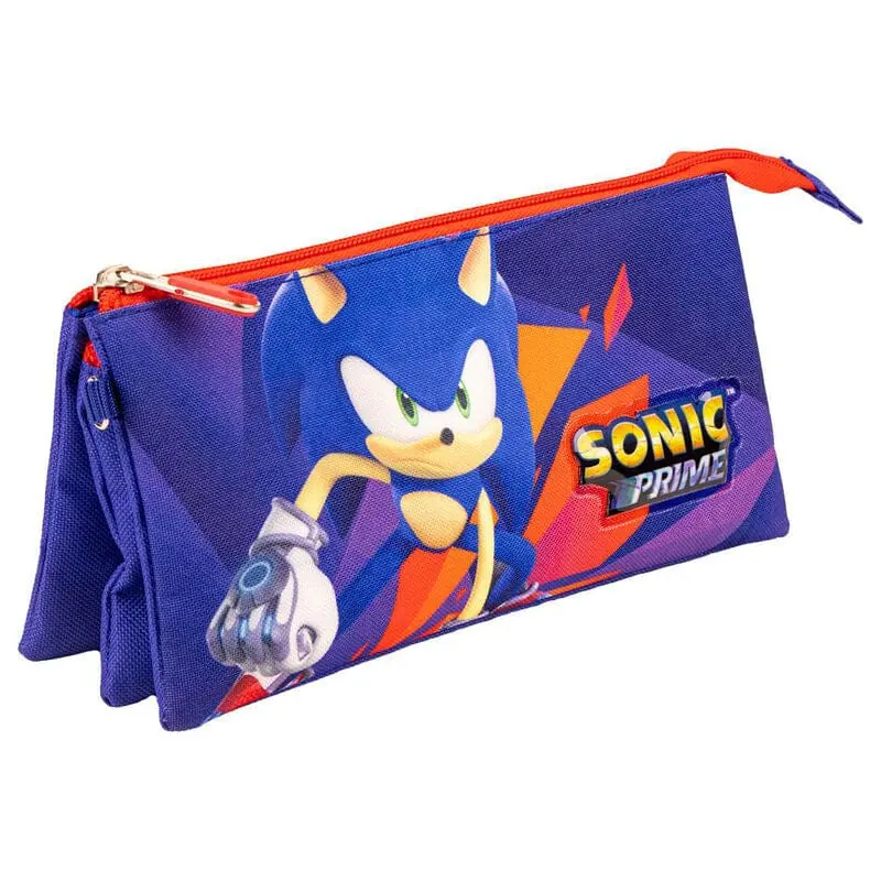 Astuccio 3 scomparti Sonic, Portacolori per la Scuola Elementare e Media