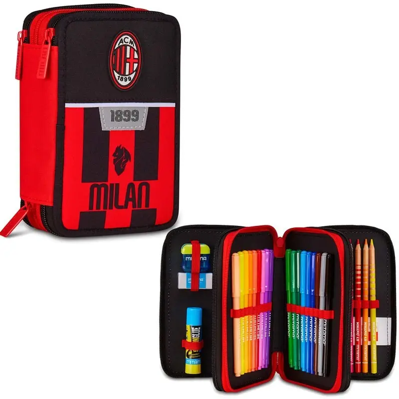 Astuccio 3 Zip Milan Kick And Score