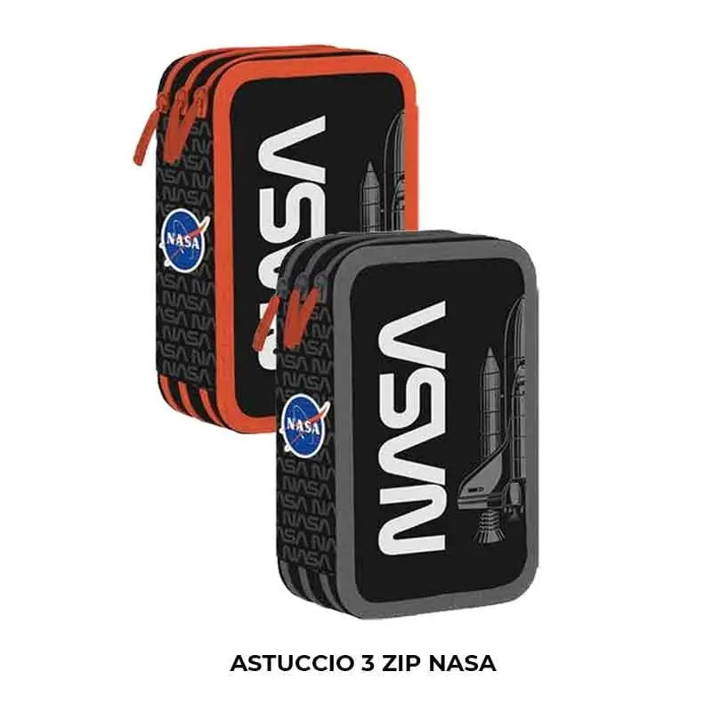 Astuccio 3 Zip Nasa completo di 39 Pezzi ideale per la Scuola Media e Superiore