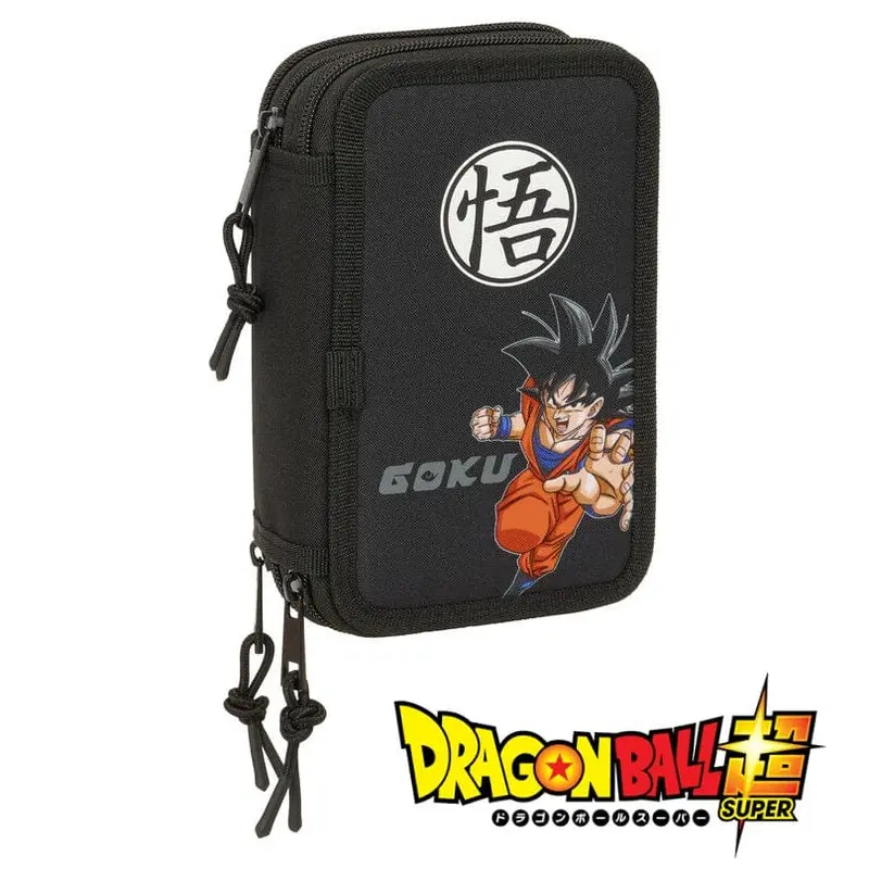 Astuccio Dragon Ball 3 Zip completo di Accessori 39pz, ideale per la Scuola Elementare e Media