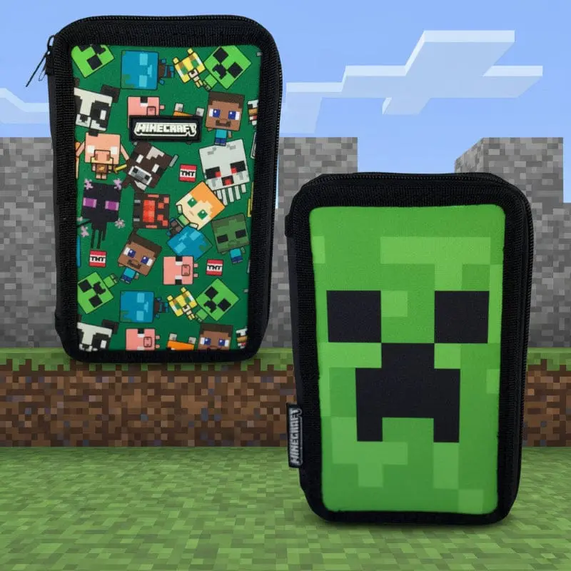 Astuccio Minecraft 3 Zip, Portacolori che Include 43 Accessori