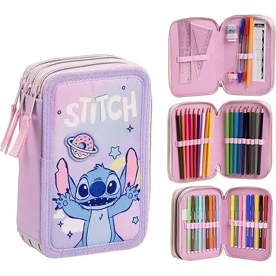 Astuccio scuola Stitch 3 Zip