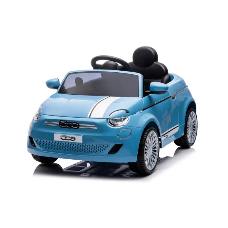 Auto Elettrica per Bambini Fiat 500 12V con Licenza Ufficiale Luci Led Suoni Realistici MP3 Telecomando Cinture di SIcurezza