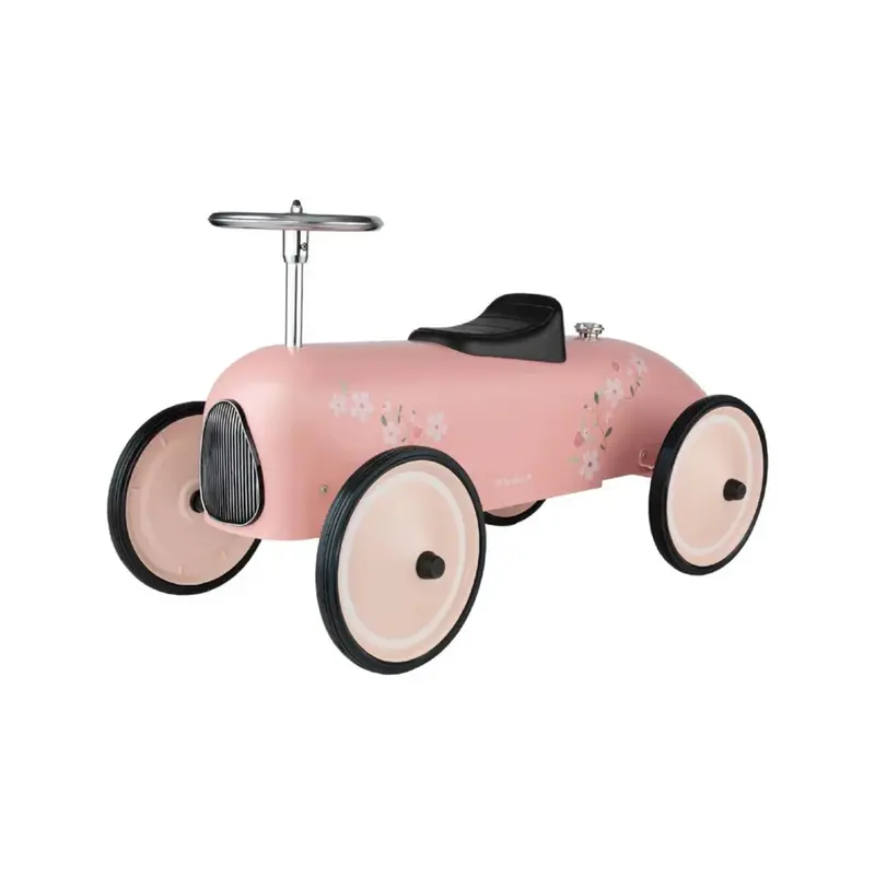 Auto Rosa Cavalcabile in Metallo Macchina a Spinta Retrò Retro Ride On Pink