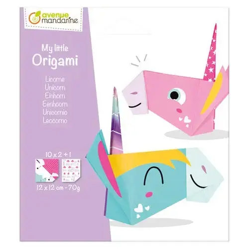 Avenue Mandarine Origami Kit Unicorn 20 Sheets 4.7x4.7in