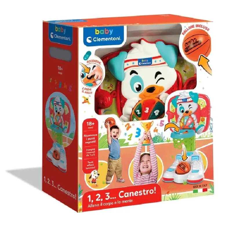 Baby Clementoni set Basket per Bambini 1,2,3 Canestro 17437