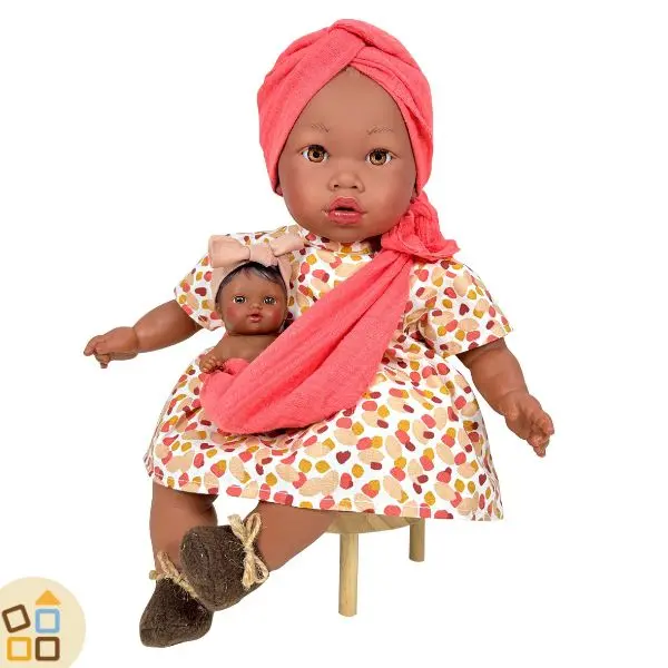 Bambola 40 cm con Bebè, Alika 3710
