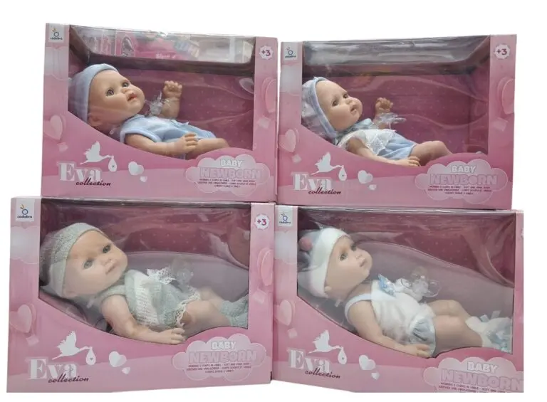 BAMBOLA Baby Newborn con Plaid Azzurro