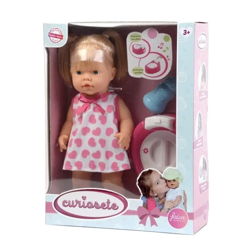 Bambola Curiosete 40cm con Vasino Sonoro