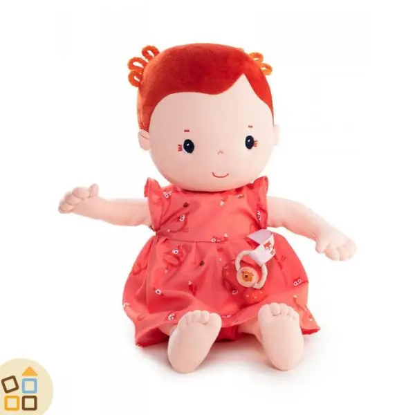 BAMBOLA IN STOFFA CON ACCESSORI, ROSE