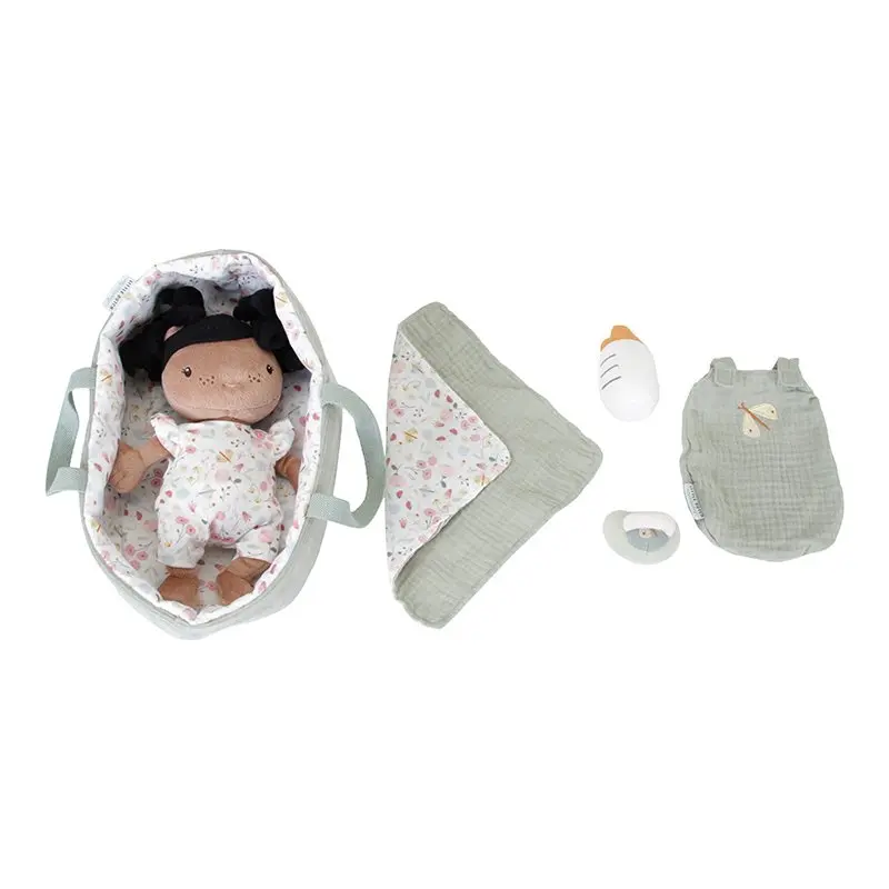 Bambola Neonata Evi con Culla Portatile | LD4555