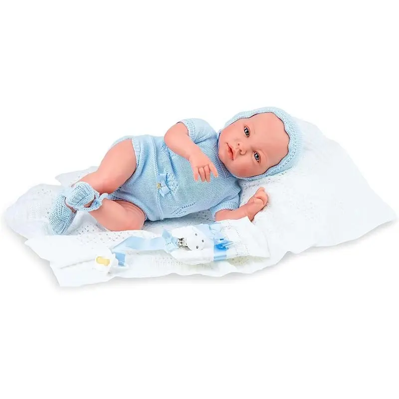 Bambola Reborn Luka Cm 45 Tutina Azzurra 3050