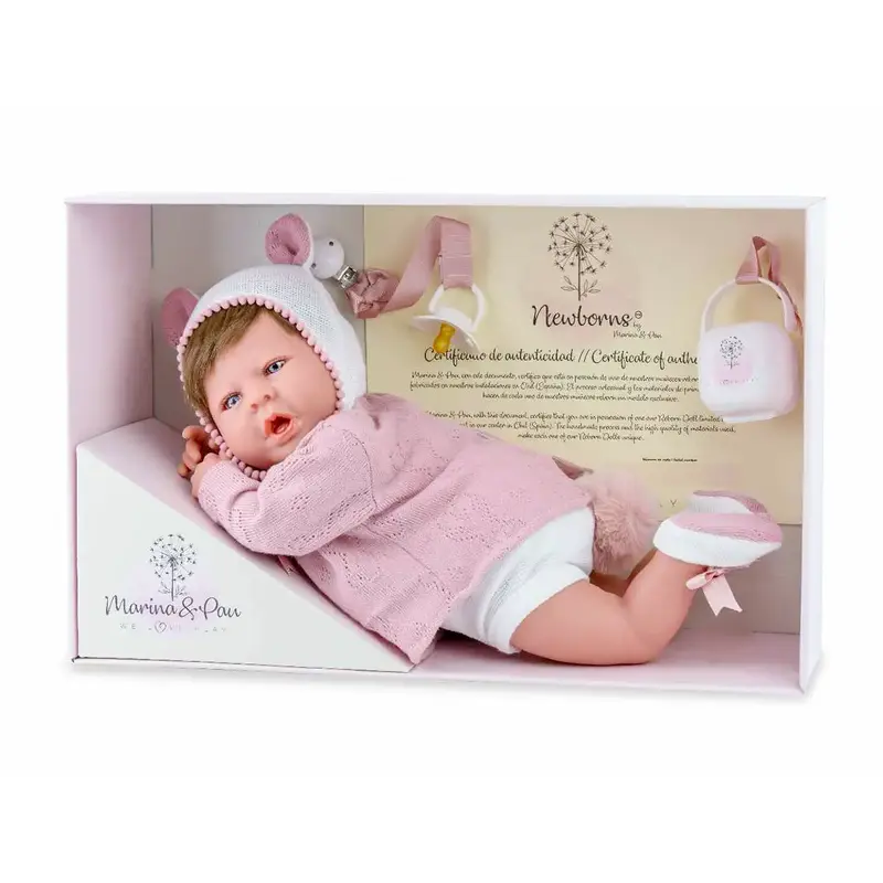 Bambola Reborn Martina 45 Cm Tutina Rosa 3130