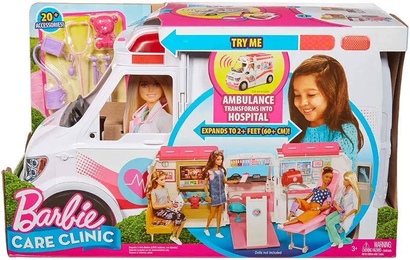 Barbie Ambulanza, Trasformabile in Clinica Mobile con 3 Stanze e Tanti Accessori