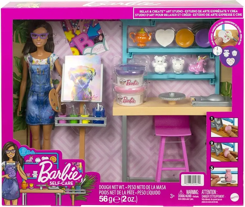 Barbie Atelier dell'Artista, Playset con Bambola, Plastilina e Accessori
