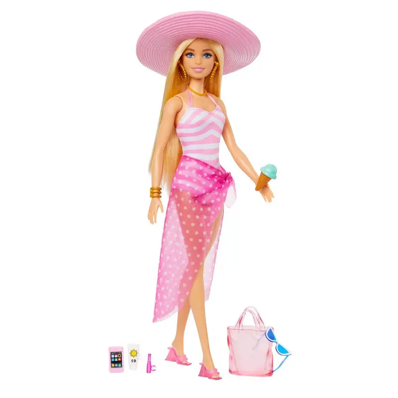 Barbie Beach con costume da bagno e accessori