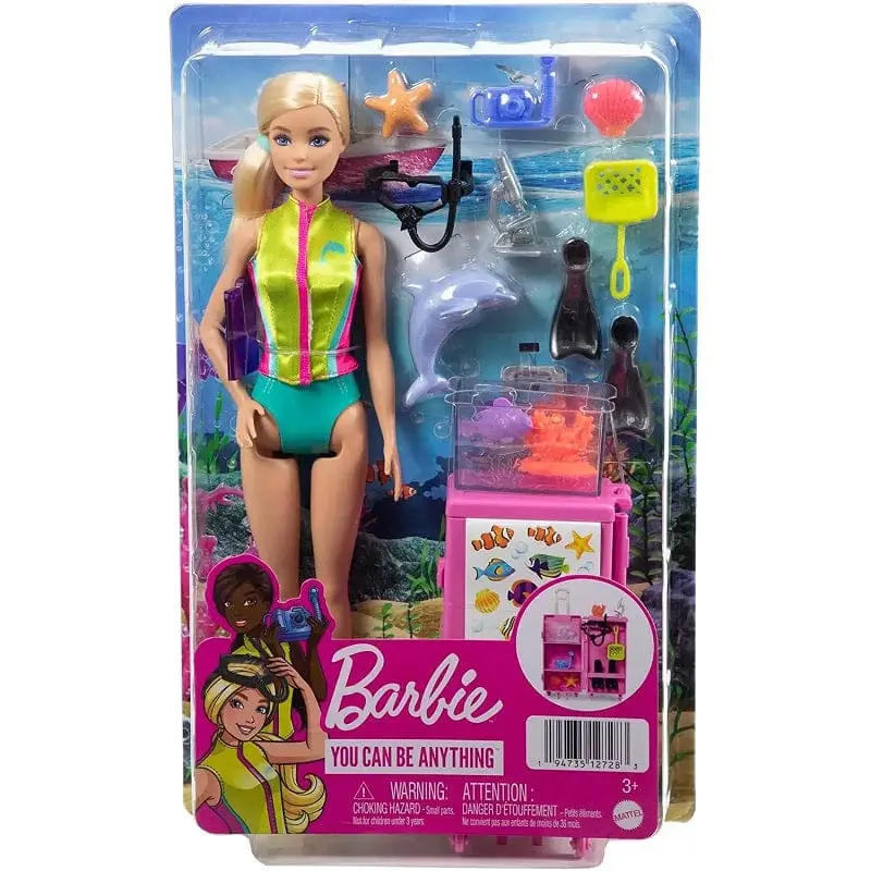 Barbie Biologa Marina, playset con Bambola e tantissimi accessori