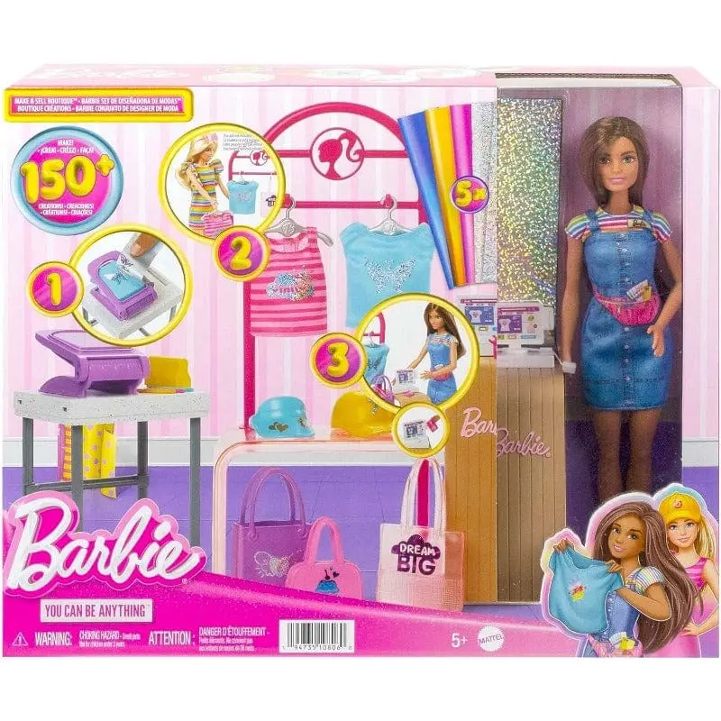 Barbie Boutique alla Moda, Bambola con playset e tanti accessori