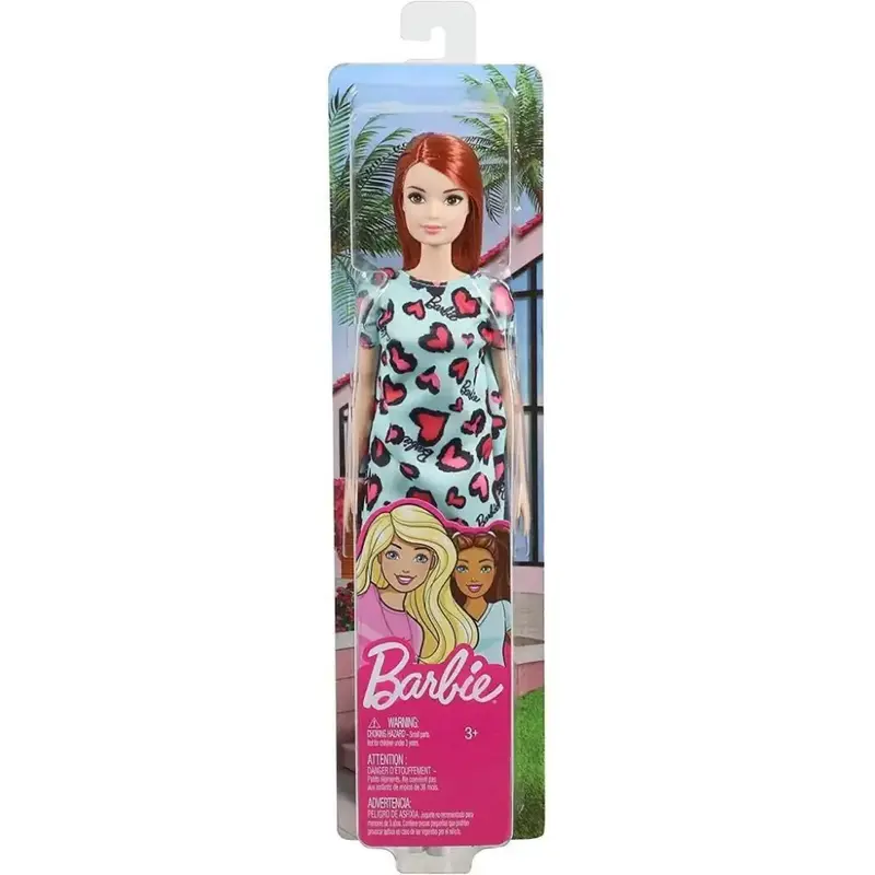 Barbie Capelli Rossi con Vestito Cuori e Sneakers