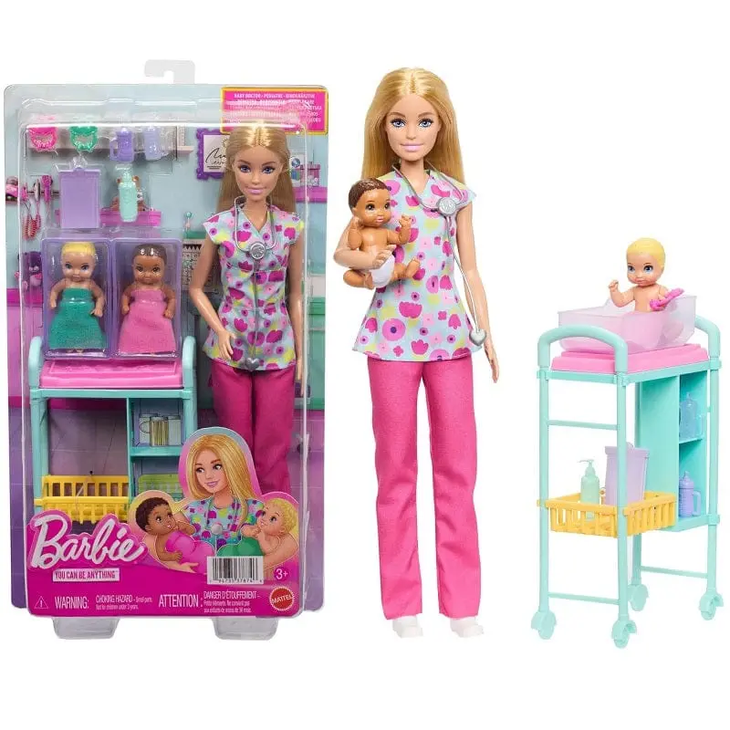 Barbie Carriere Pediatra playset con 2 neonati e accessori