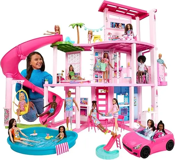 Barbie - Casa dei Sogni di Barbie, playset casa delle bambole con piscina