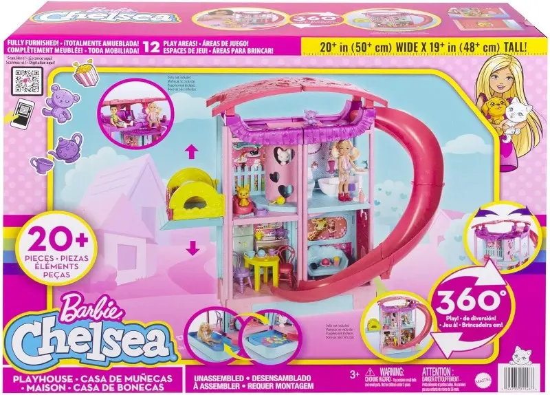 Barbie Casa di Chelsea, Playset trasformabile con 20 Accessori