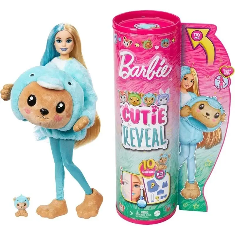 Barbie Cutie Reveal, Bambola con costume da Orsacchiotto Delfino