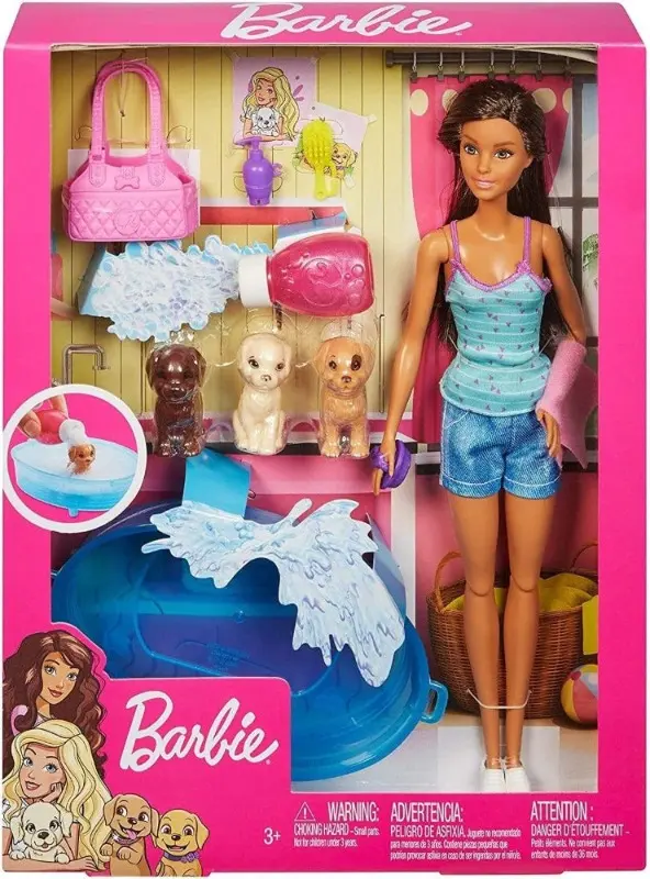 Barbie Dogsitter, bambola con 3 cuccioli e accessori