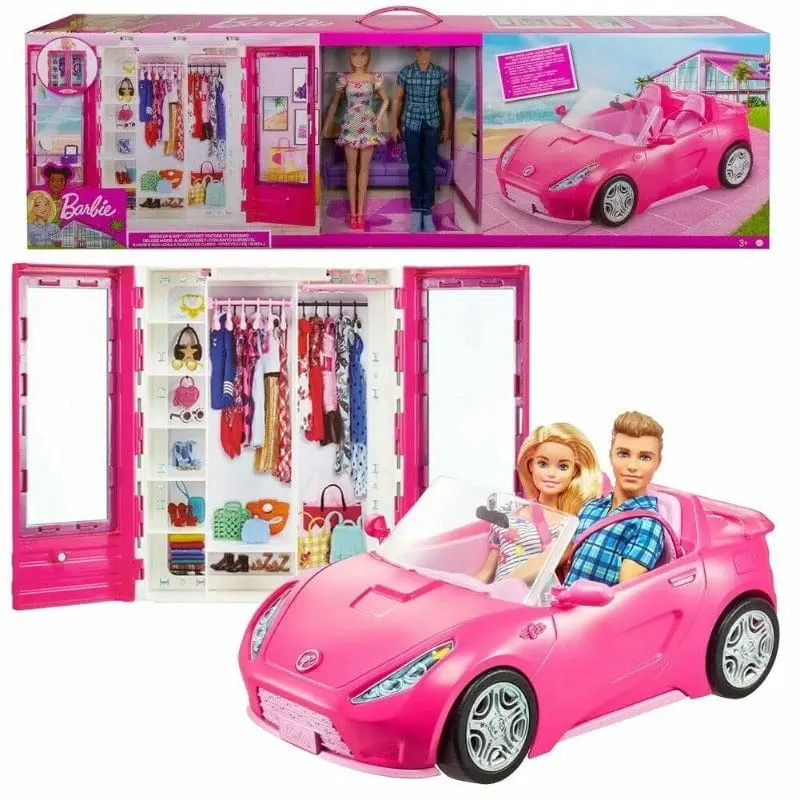 Barbie e Ken, Maxi set che include Bambole, Macchina e Armadio