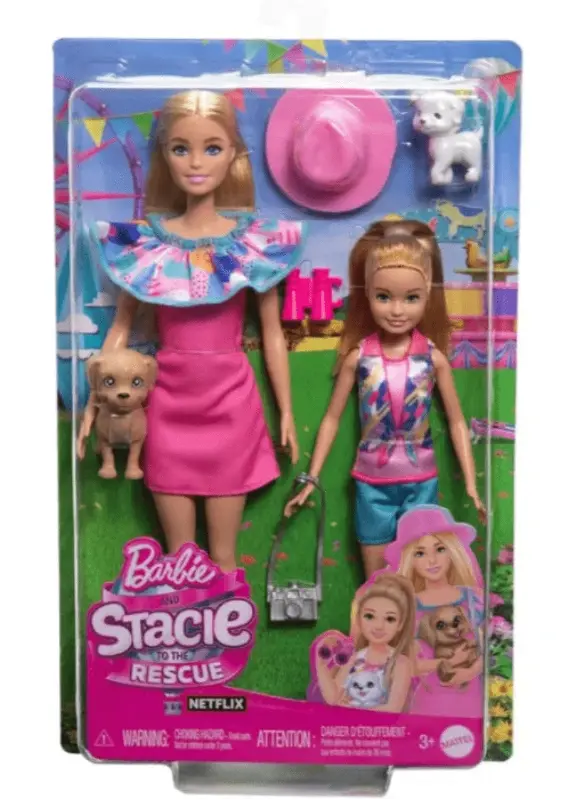Barbie e Stacie set con 2 bambole Barbie e Cuccioli