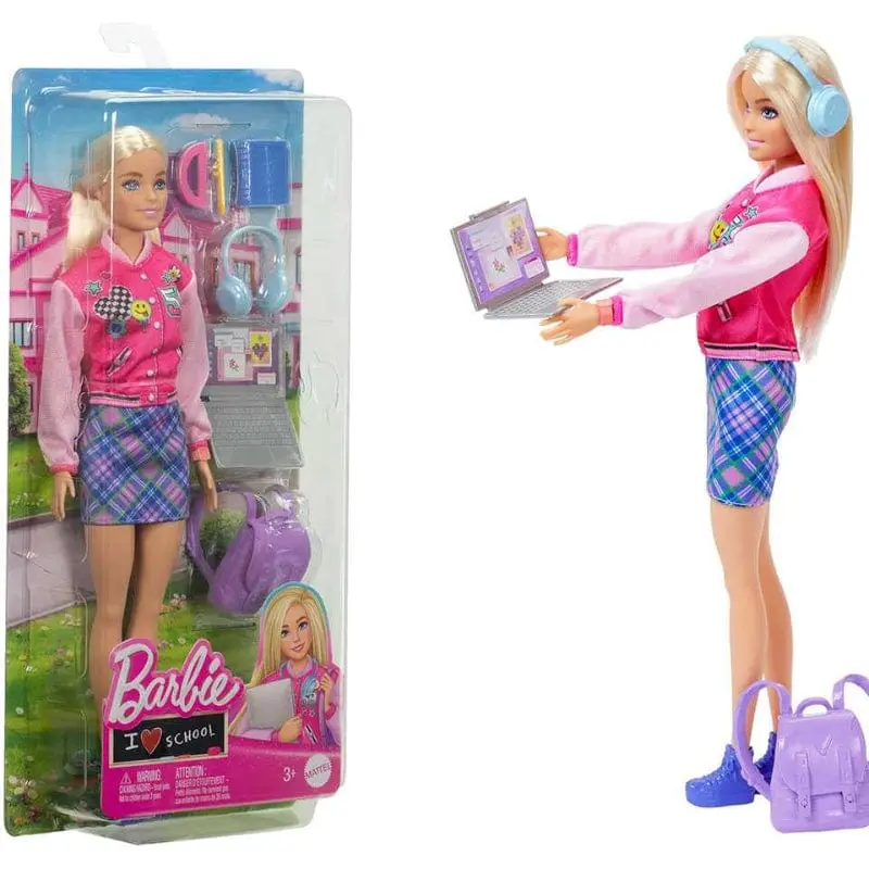 Barbie I Love School, bambola con accessori a tema college