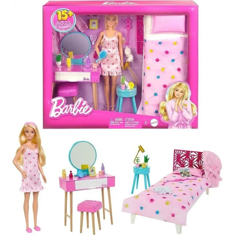 Barbie Movie- Playset Camera da Letto, Bambola con Accessori